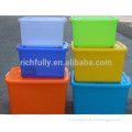 2015 New product Plastic Storage Box with handle Lid and wheels for Clothes or food